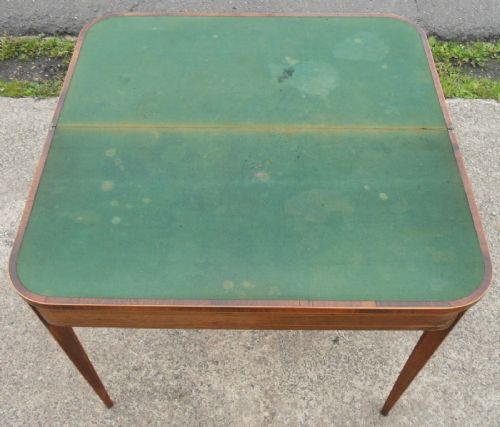 GEORGIAN INLAID MAHOGANY FOLDOVER CARD TABLE - ADDITIONAL PHOTO 11