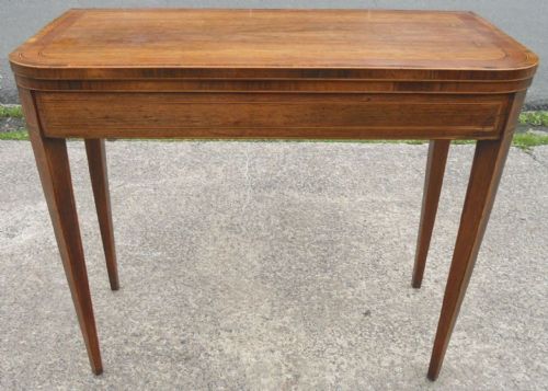 GEORGIAN INLAID MAHOGANY FOLDOVER CARD TABLE - ADDITIONAL PHOTO 14