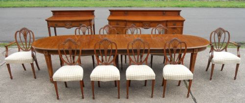 Edwardian Mahogany Dining Room Suite with Table to Seat Ten