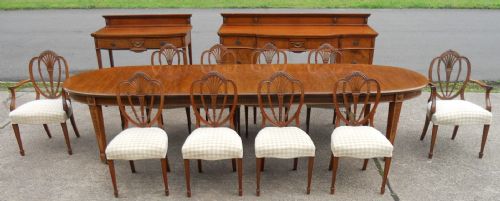 fig 1. Edwardian Mahogany Dining Room Suite with Table to Seat Ten
