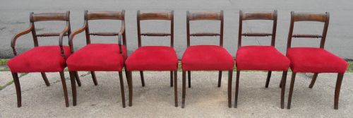 Set of Six Regency Mahogany Dining Chairs