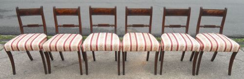 Set Six Georgian Mahogany Dining Chairs