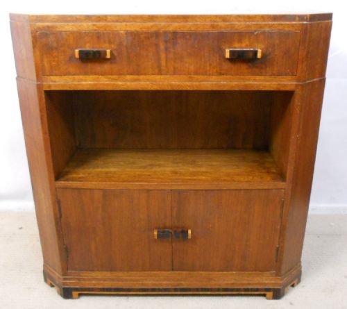 Deco Walnut Centre Bookcase Cupboard