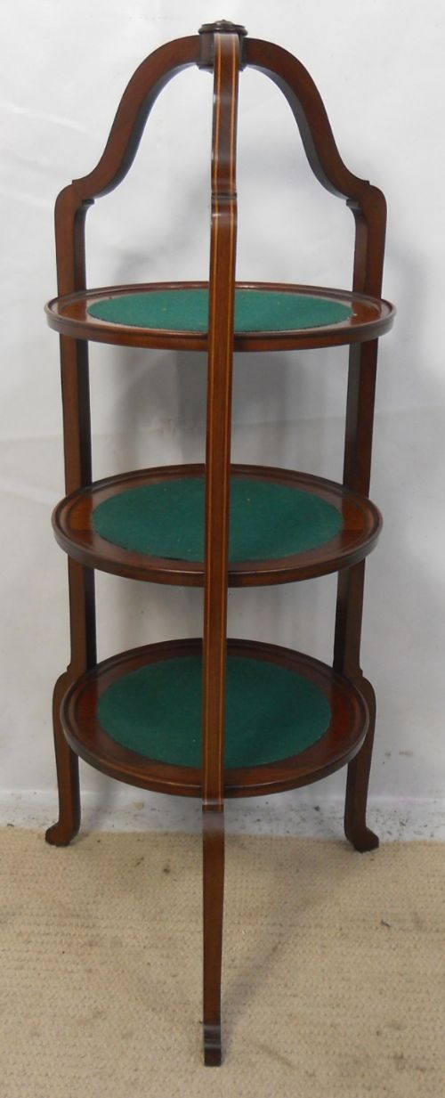 Edwardian Inlaid Mahogany Standing Cake Stand