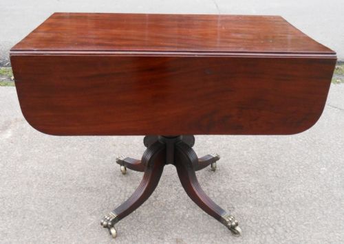 fig 1. Georgian Mahogany Pedestal Pembroke Table 