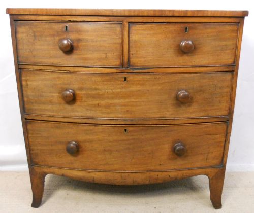 Georgian Small Mahogany Bowfront Chest of Drawers