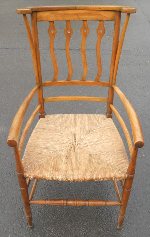 Arts & Craft Ash Rush Seat Armchair