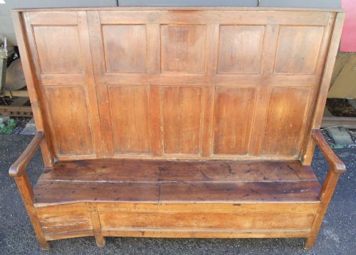 GEORGIAN OAK ELM TAVERN BOX PANELLED SETTLE - ADDITIONAL PHOTO 8