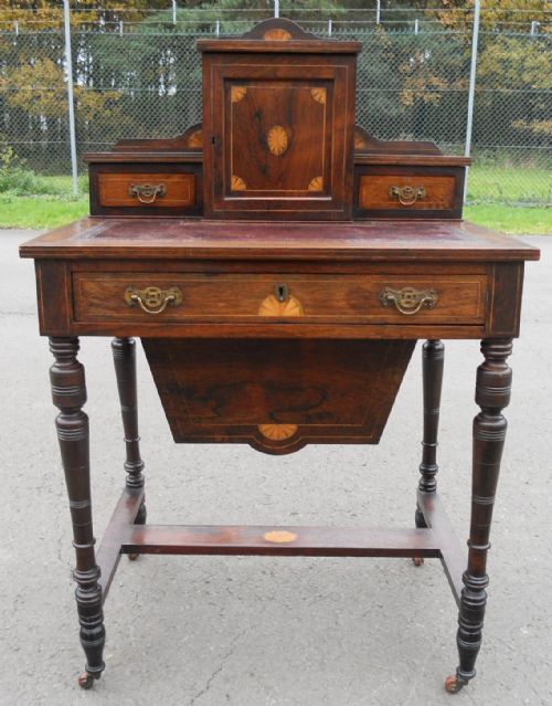 Edwardian Inlaid Rosewood Ladies Writing Desk