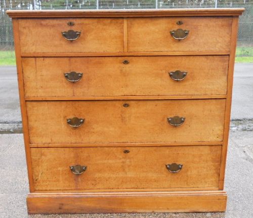 Victorian Large Satin Birch Chest of Drawers