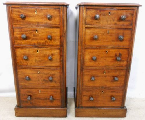 Pair Victorian Bedside Chest of Drawers