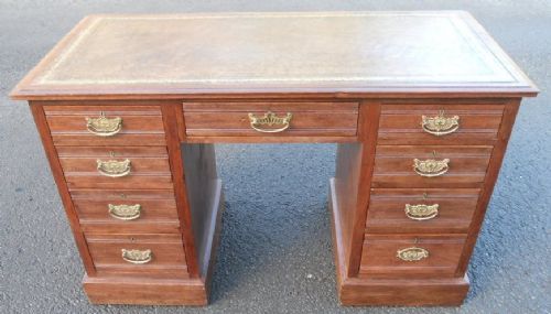 Edwardian Walnut Kneehole Writing Desk