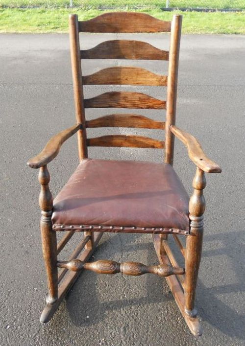 Elm Ladderback Rocking Armchair