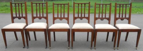 Set of Six Edwardian Mahogany Dining Chairs