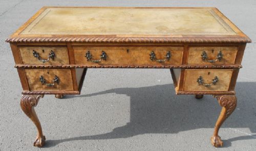 Chippendale Style Walnut Kneehole Writing Desk
