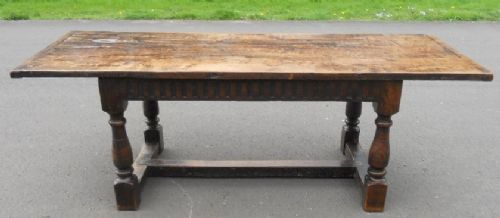 Antique Oak Refectory Dining Table to Seat Eight