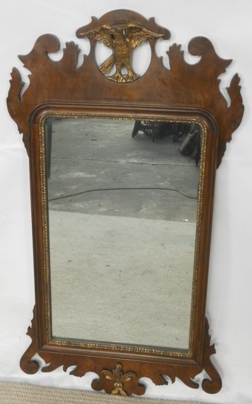 Georgian Style Walnut Hanging Wall Mirror