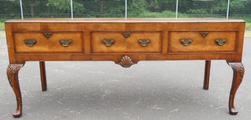 Walnut Three Drawer Dresser Base