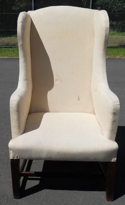 Georgian Upholstered Wing Fireside Armchair for Re-covering