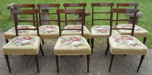 Set of Eight Georgian Mahogany Dining Chairs