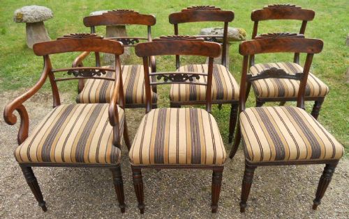 Set of Six Regency Mahogany Dining Chairs