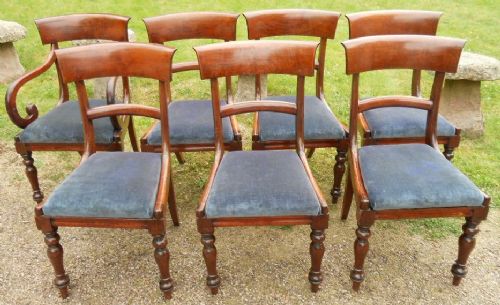 Set of Seven Victorian Mahogany Dining Chairs
