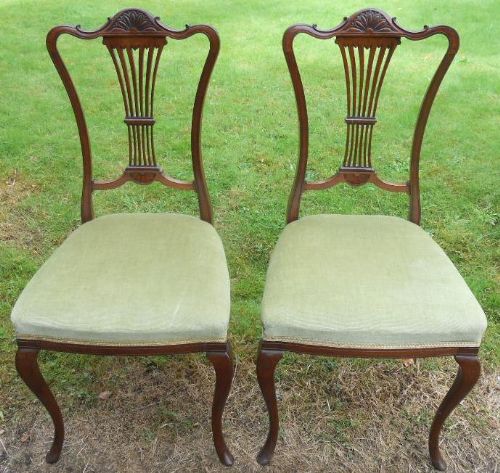 fig 1. Set of Four Edwardian Mahogany Salon Chairs