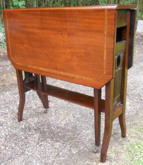 Edwardian Inlaid Mahogany Dropleaf Coffee Table