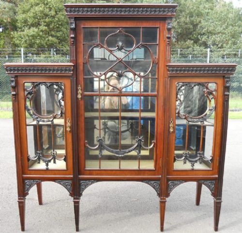 Edwardian Mahogany China Display Cabinet