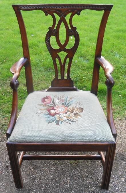Georgian Mahogany Elbow Armchair