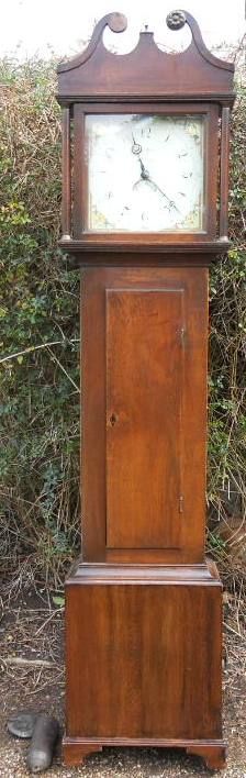 30 Hour Oak Grandfather Clock by J Pitt, Tetbury
