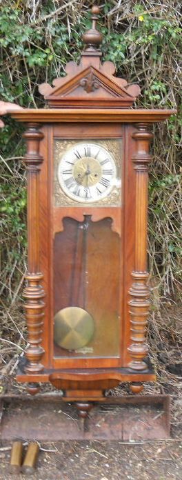 Vienna Walnut Two Weight Hanging Wall Clock