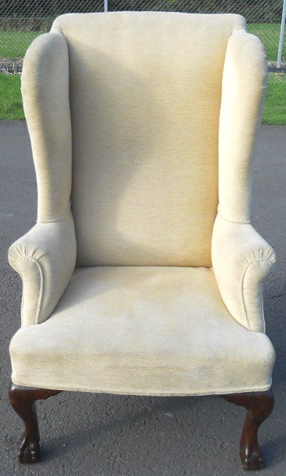 Georgian Style Upholstered Wingback Fireside Armchair