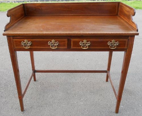 Georgian Inlaid Mahogany Writing Table Desk