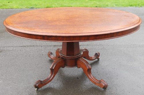 Victorian Oval Mahogany Pedestal Centre Dining Table
