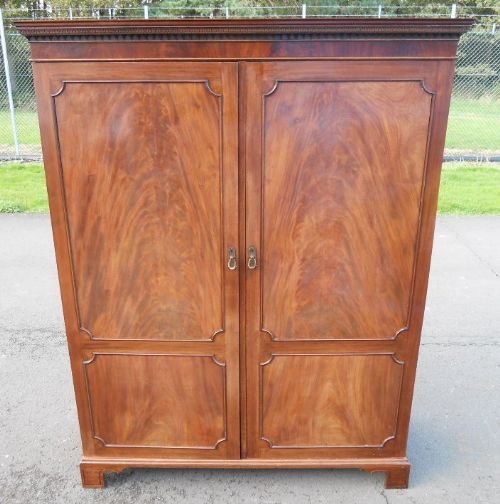 Edwardian Mahogany Two Door Hanging Wardrobe