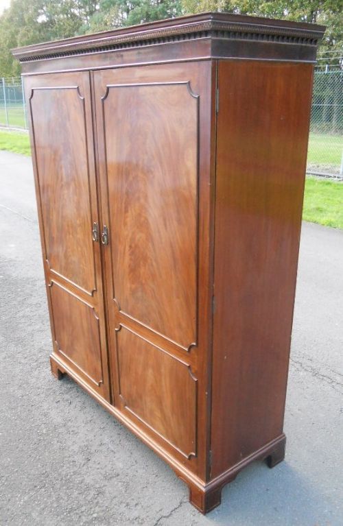 fig 1. Edwardian Mahogany Two Door Hanging Wardrobe