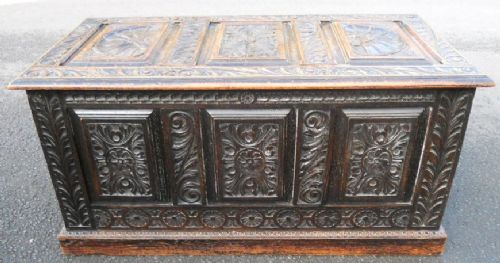 Victorian Carved Oak Blanket Chest