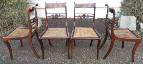 Set of Four Regency Mahogany Dining Chairs
