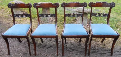 Set of Four Regency Rosewood Dining Chairs