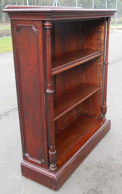 Regency Mahogany Open Bookcase Cabinet