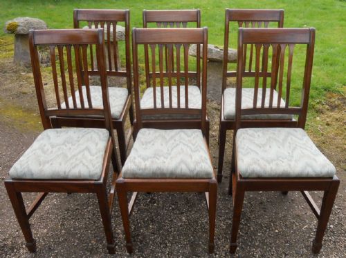 Set of Six Edwardian Mahogany Dining Chairs