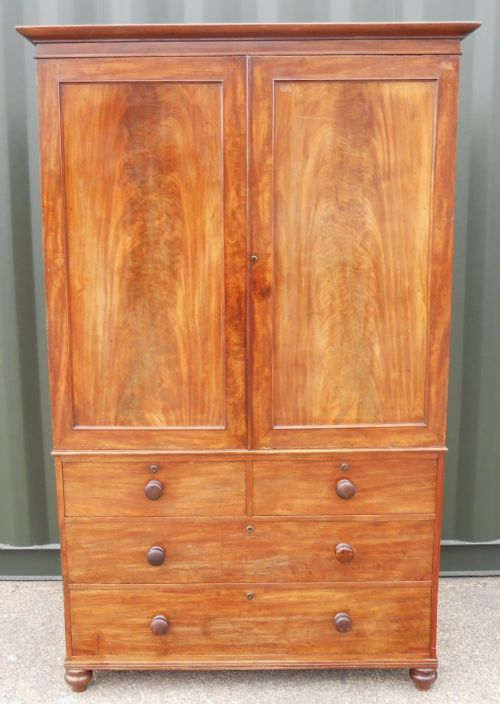 Victorian Mahogany Two Door Hanging Cupboard Chest