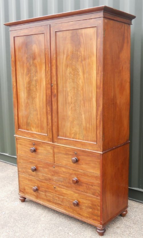 fig 1. Victorian Mahogany Two Door Hanging Cupboard Chest