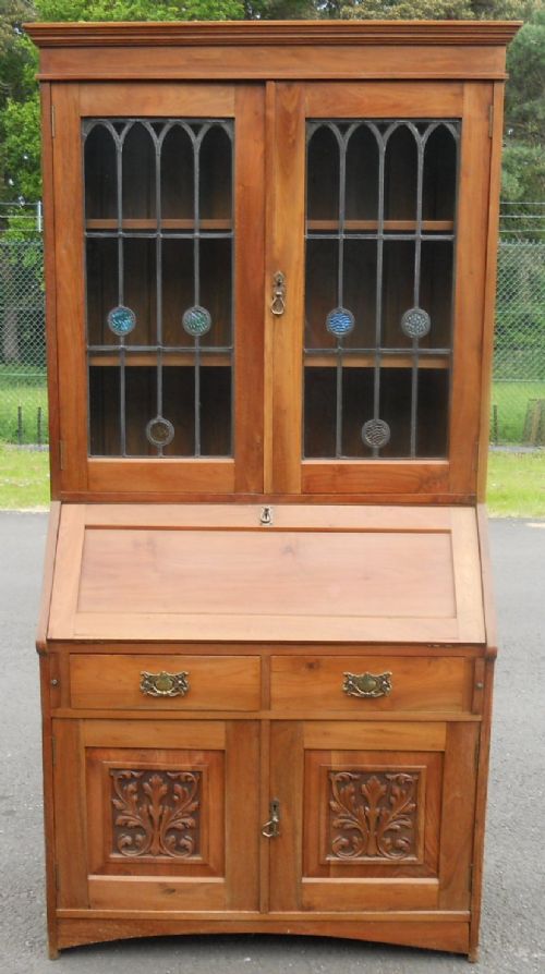 Art Nouveau Mahogany Bureau Bookcase