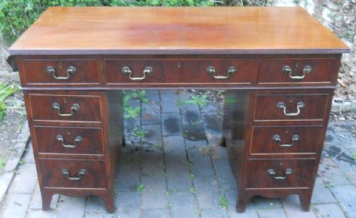 Georgian Style Mahogany Kneehole Writing Desk