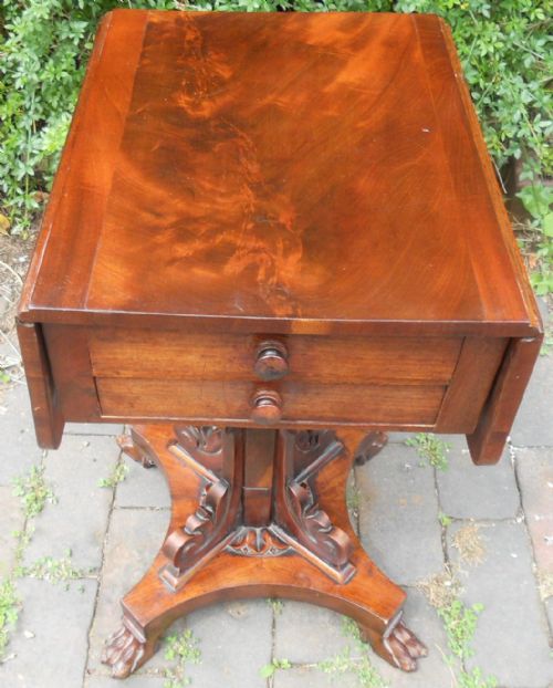 REGENCY SMALL MAHOGANY PEDESTAL PEMBROKE TABLE - ADDITIONAL PHOTO 2