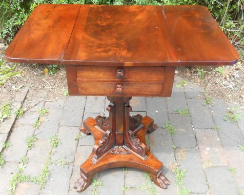 REGENCY SMALL MAHOGANY PEDESTAL PEMBROKE TABLE - ADDITIONAL PHOTO 8