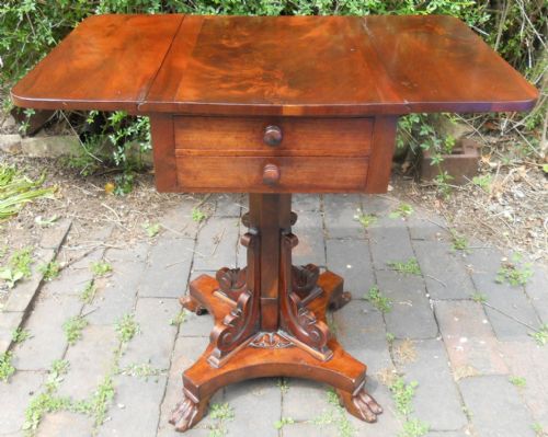 REGENCY SMALL MAHOGANY PEDESTAL PEMBROKE TABLE - ADDITIONAL PHOTO 9