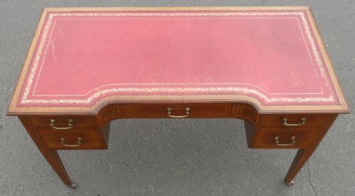 fig 1. Edwardian Inlaid Mahogany Writing Desk by Maples & Co